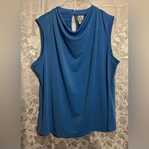 Worthington Women's Sleeveless Cowl Neck Blouse PXXL Blue.
